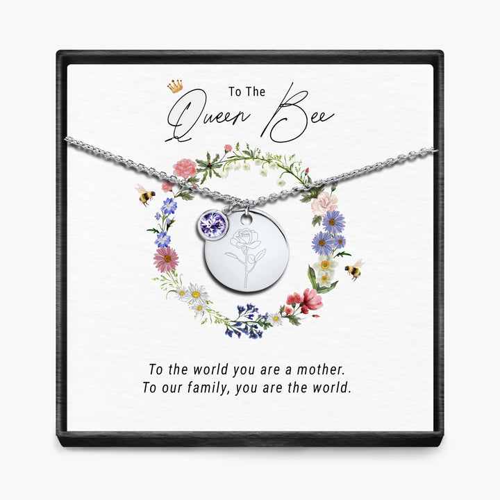 The Queen Bee -  Birth Month Pendant Necklace