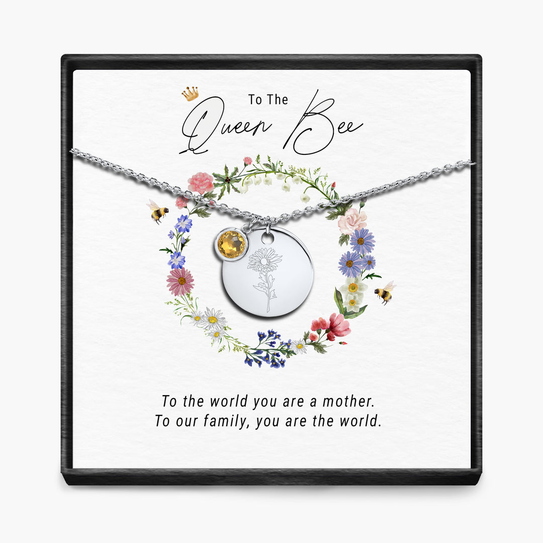 The Queen Bee -  Birth Month Pendant Necklace