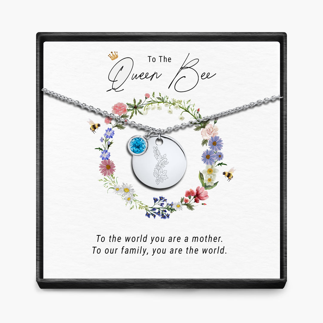 The Queen Bee -  Birth Month Pendant Necklace