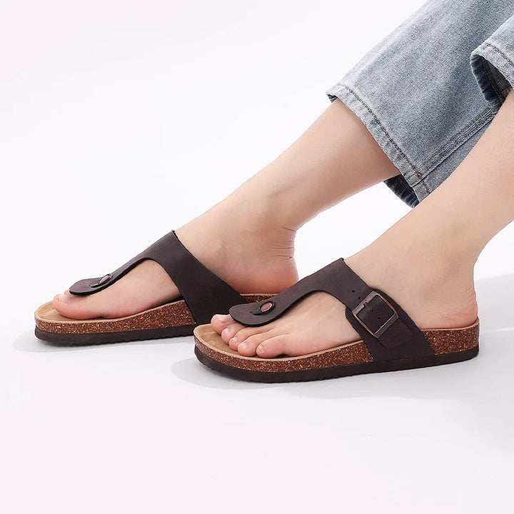 Lunara – Minimal Cork Thong Sandals