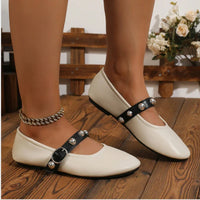Virelle Stud – Leren Mary Jane Ballerina&