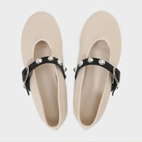 Virelle Stud – Leren Mary Jane Ballerina&
