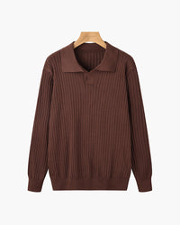 Florence Ribbed Long Sleeve Polo Shirt
