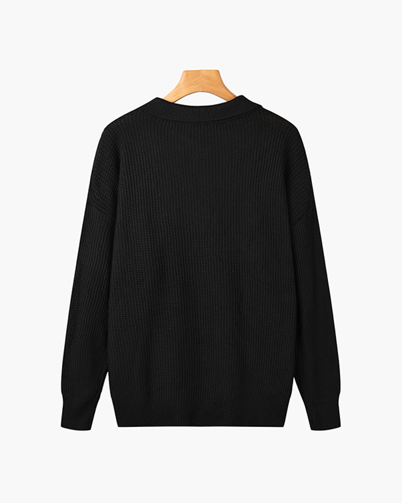 Zurich Ribbed Cotton Half-Zip Sweater