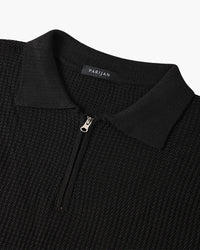 Zurich Ribbed Cotton Half-Zip Sweater