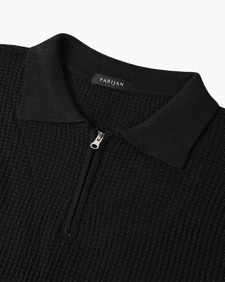 Zurich Ribbed Cotton Half-Zip Sweater