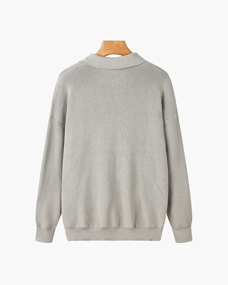 Geneva Waffle Knit Half-Zip Sweater
