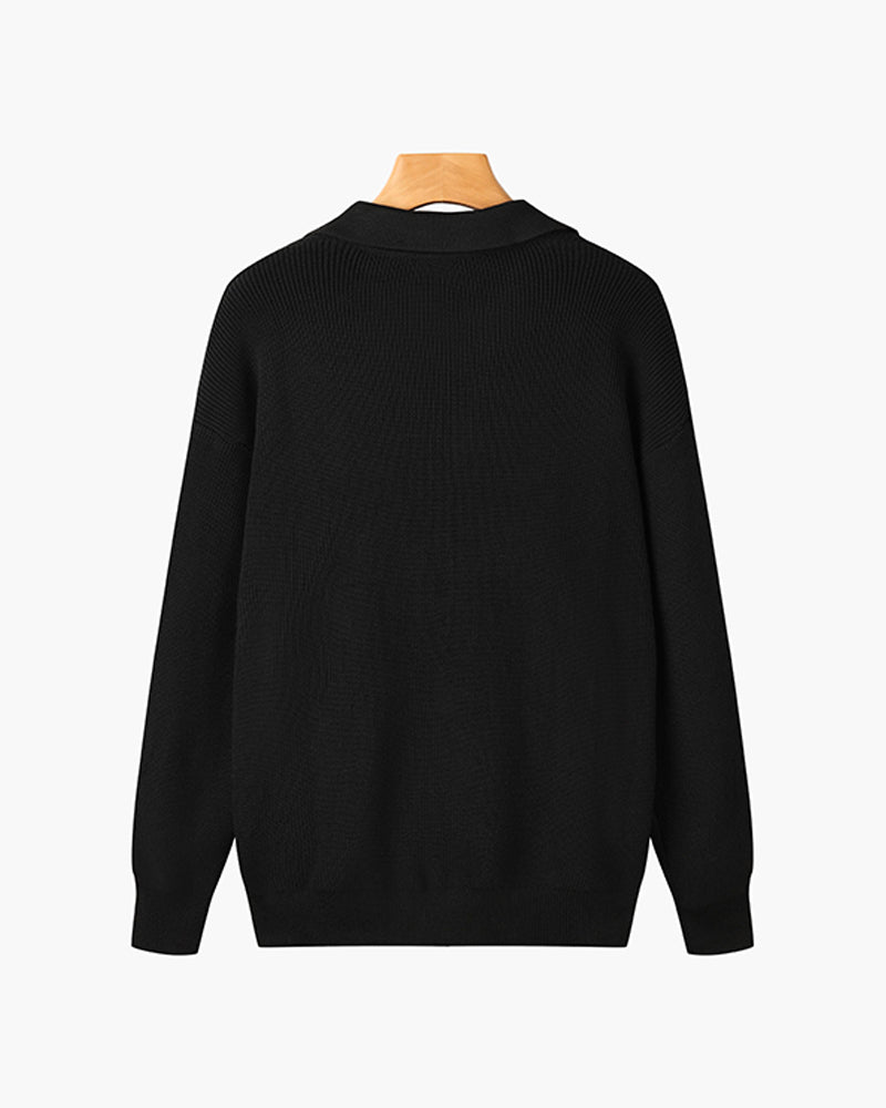 Geneva Waffle Knit Half-Zip Sweater