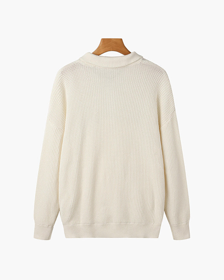 Zurich Ribbed Cotton Half-Zip Sweater
