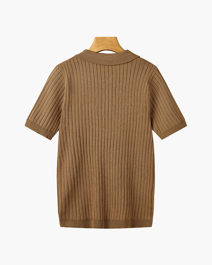 Arezzo Ribbed Cotton Polo Shirt