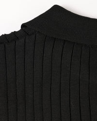 Vienna Ribbed Cotton Long Sleeve Polo Shirt