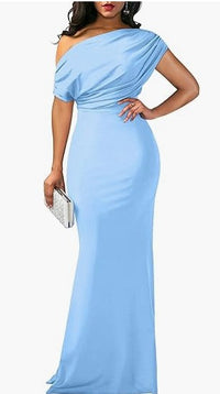 Elegant Sleeveless Off Shoulder Bodycon Long Formal Party Evening Dress