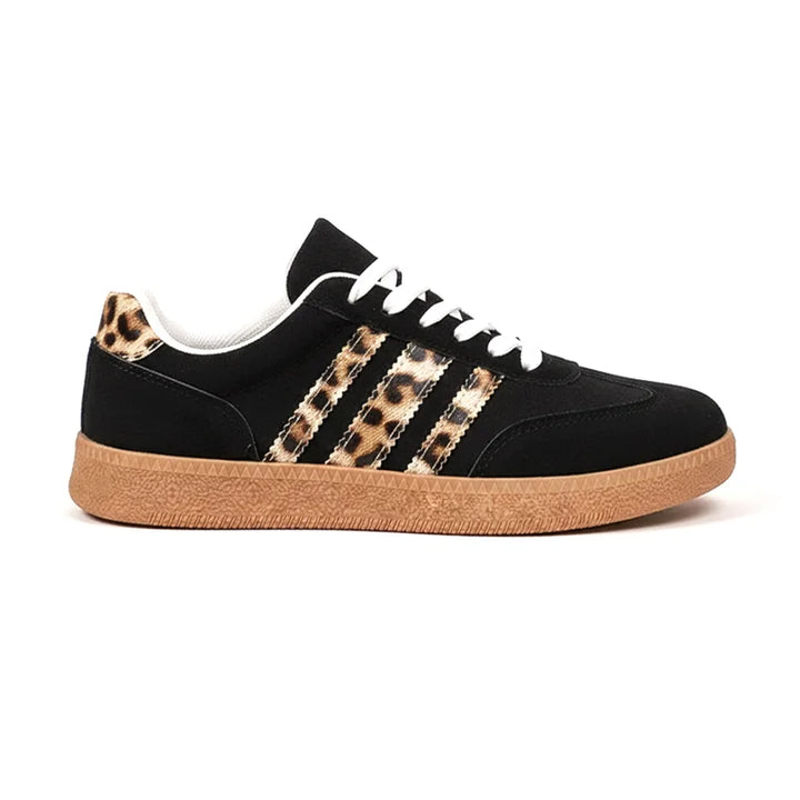Samba Retro zwarte sneakers met luipaardprint