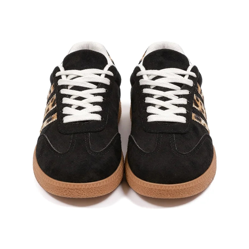 Samba Retro zwarte sneakers met luipaardprint