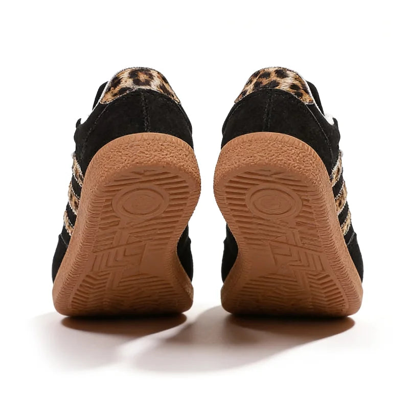 Samba Retro zwarte sneakers met luipaardprint