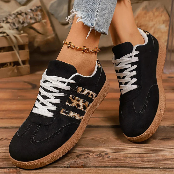 Samba Retro zwarte sneakers met luipaardprint