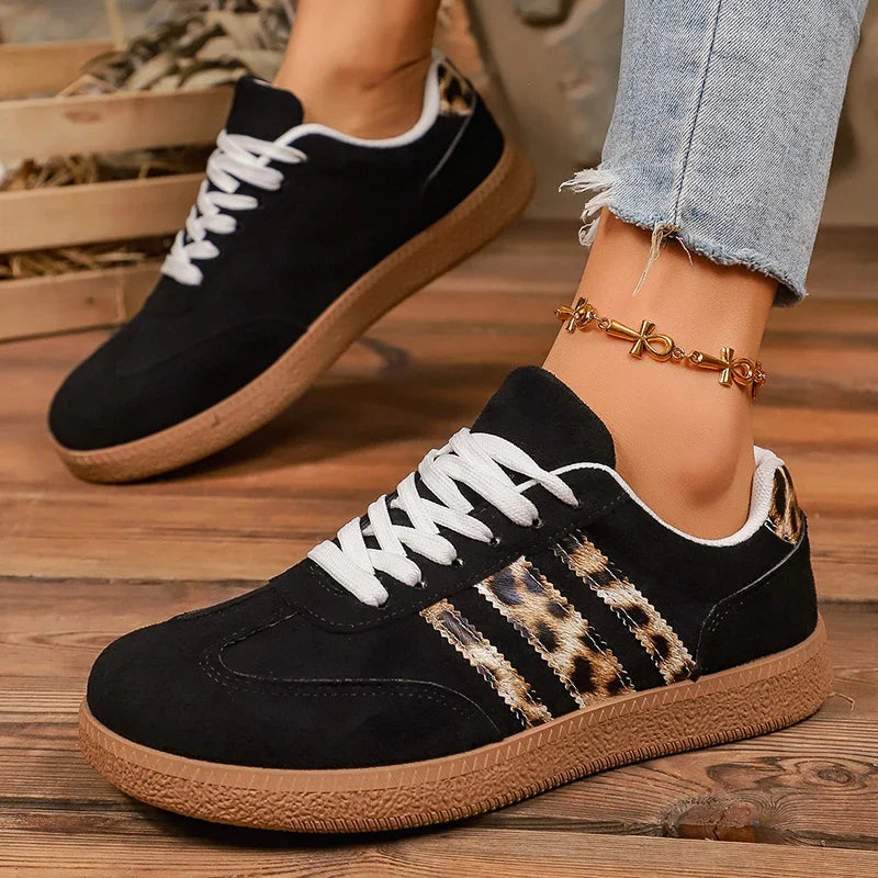 Samba Retro zwarte sneakers met luipaardprint