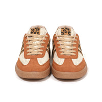 Samba Retro Bruin/Beige Sneakers met Luipaardprint