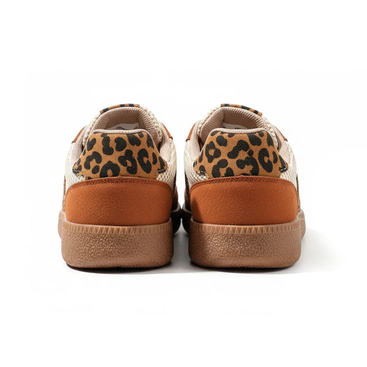 Samba Retro Bruin/Beige Sneakers met Luipaardprint