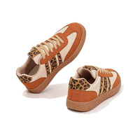 Samba Retro Bruin/Beige Sneakers met Luipaardprint
