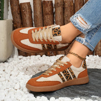 Samba Retro Bruin/Beige Sneakers met Luipaardprint