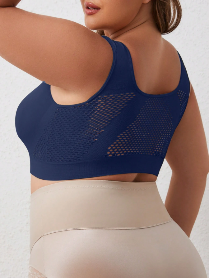 ?Plus Size Up to 5XL ?Curvy Breathable Hollow Out Wireless Bra (5 Pack)