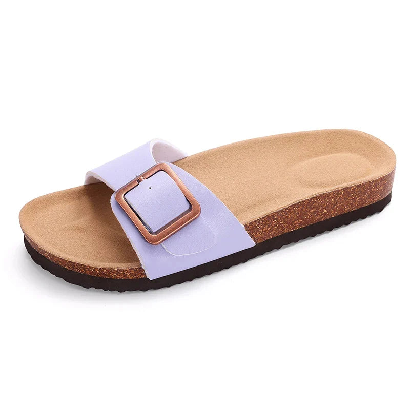 Elira – Minimal Cork Slide Sandals