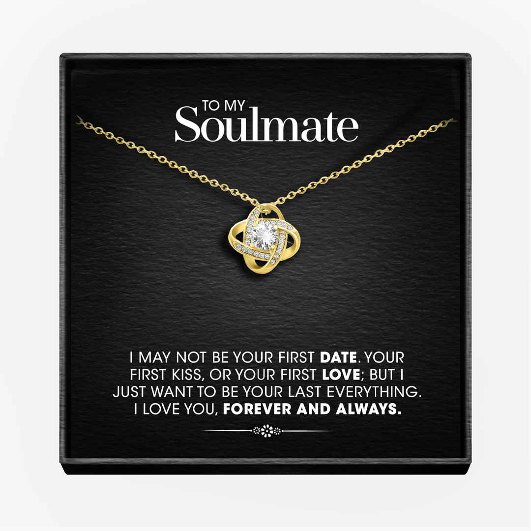 "To my Soulmate" - Silver Love knot necklace