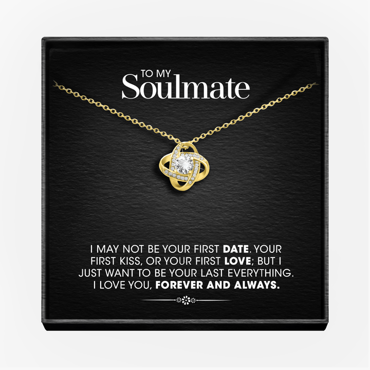 "To my Soulmate" - Silver Love knot necklace