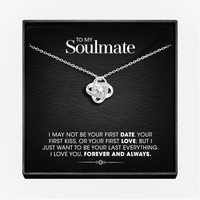 "To my Soulmate" - Silver Love knot necklace