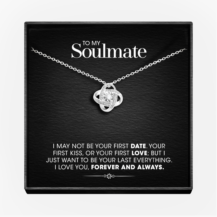 "To my Soulmate" - Silver Love knot necklace