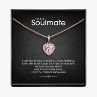 Forever and Always Soulmate  - Sparkling Morganite Heart Necklace