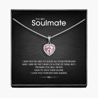 Forever and Always Soulmate  - Sparkling Morganite Heart Necklace