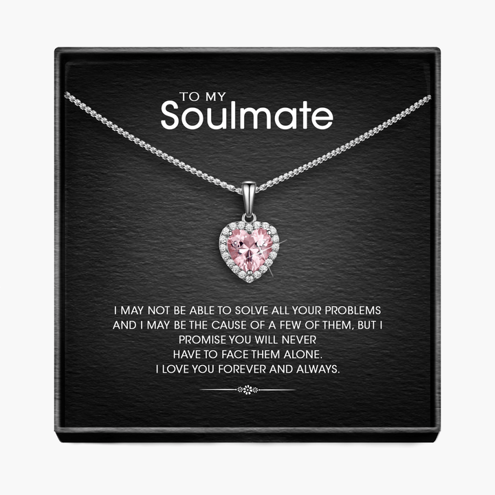 Forever and Always Soulmate  - Sparkling Morganite Heart Necklace