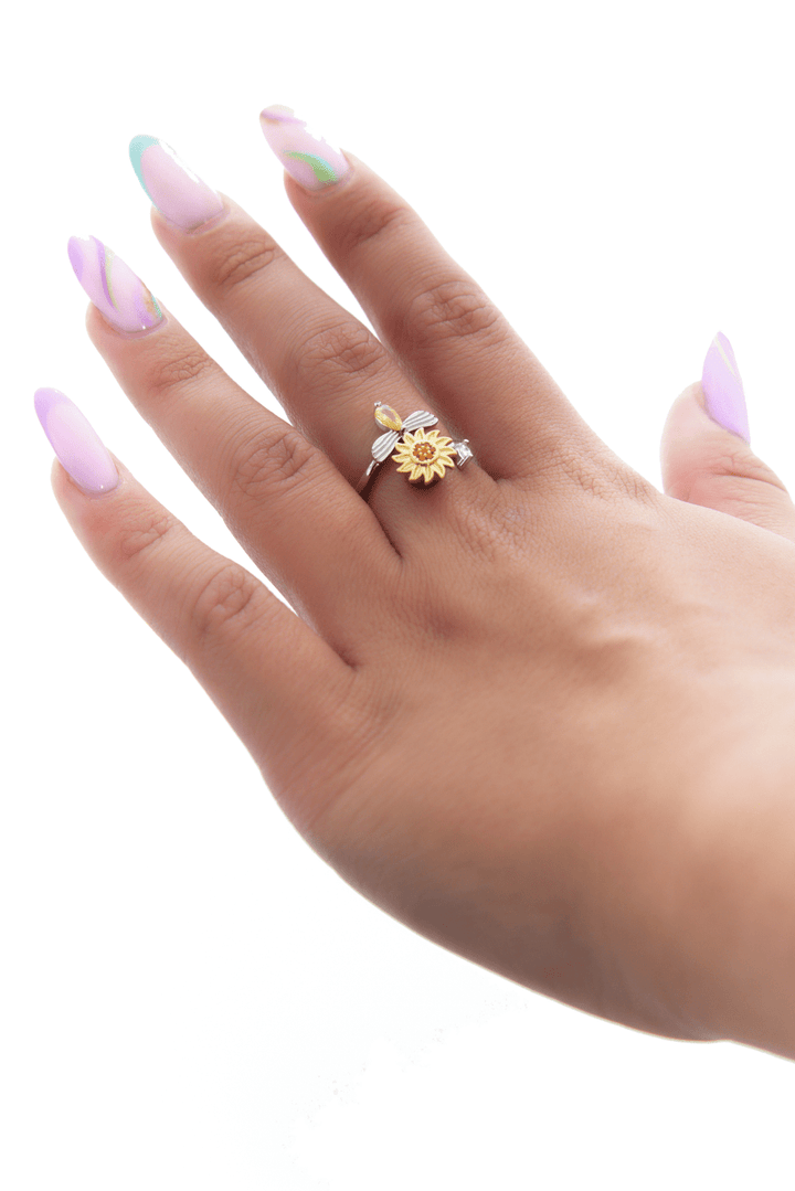 To My Daughter Sunflower Fidget Ring