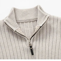 Meribel Ribbed High Neck Half-Zip Sweater