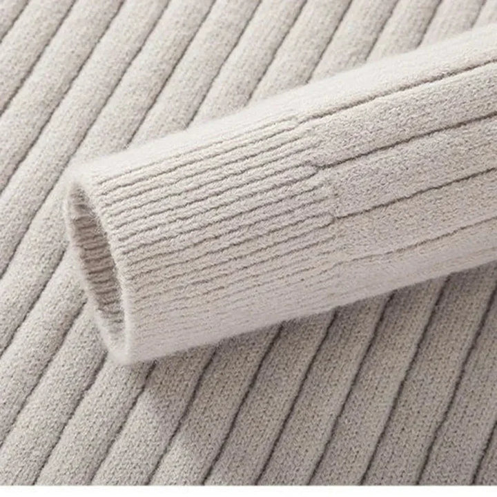 Meribel Ribbed High Neck Half-Zip Sweater