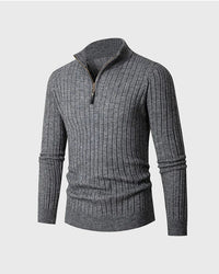 Meribel Ribbed High Neck Half-Zip Sweater
