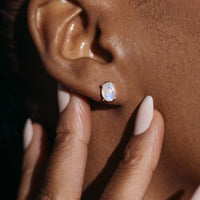 Moonstone Sterling Silver Stud Earrings
