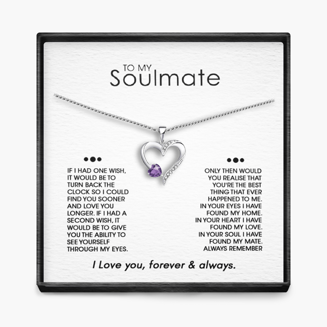 SOULMATE "ONE WISH" Sterling Silver Sacred Heart Necklace - 5 Colours