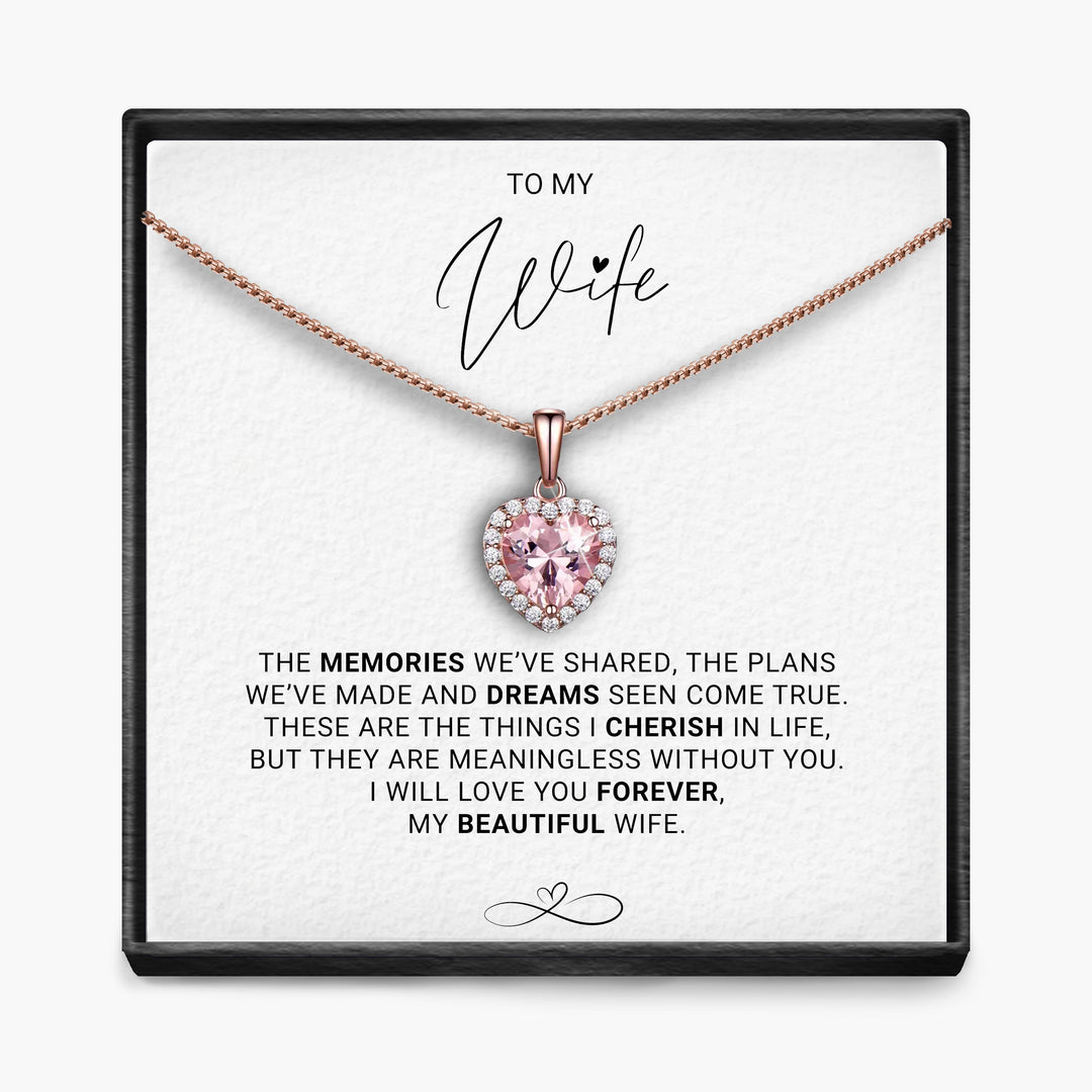 Vrouw - Herinneringen - Sprankelende Morganiet Hart Ketting