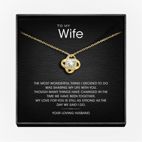 To My Wonderful Wife Silver Love knot necklace