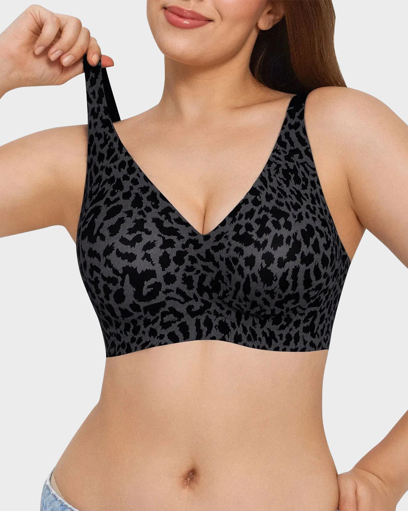 Draadloze luipaard V-hals contourbeha