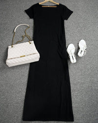 Off-Shoulder Batwing Sleeve Maxi Dress