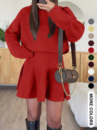 Dames Halflange Col Trui Jurk met Lange Mouwen