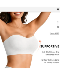 Multiway Wireless Bandeau Bra – Stay Put Comfort Plus Size