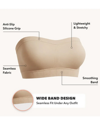 Wireless Backless Bandeau Bra Anti‑Slip Convertible Straps Plus Size