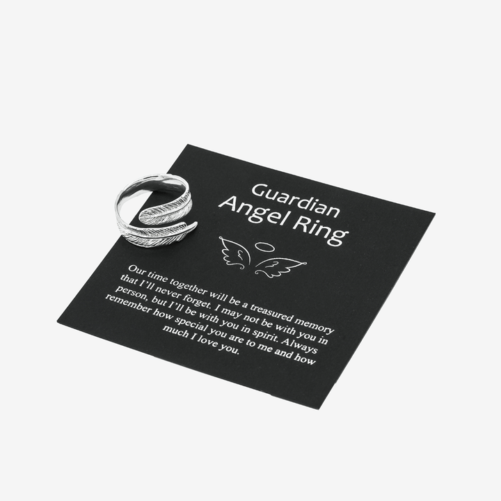 Sterling Silver Adjustable Feather Ring - "Guardian"