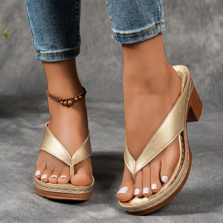 Luma Thong Block Heel Sandals