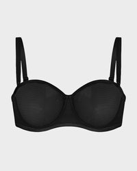 Strapless Mesh Underwire Balconette Bra